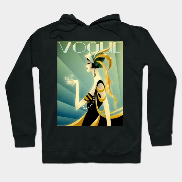 Vogue Beautiful Woman Print Hoodie by posterbobs